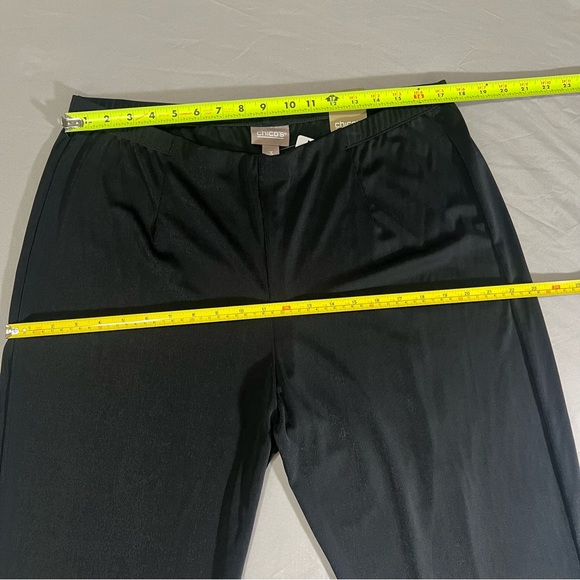 Chico’s Black Pull On Straight Pants Size 3 (16 US) Traveler style - Picture 11 of 14